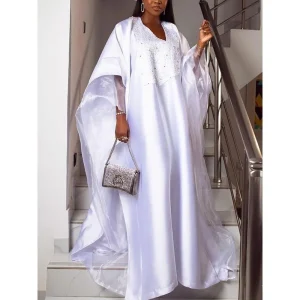 Women’s White Boubou Dress for Church