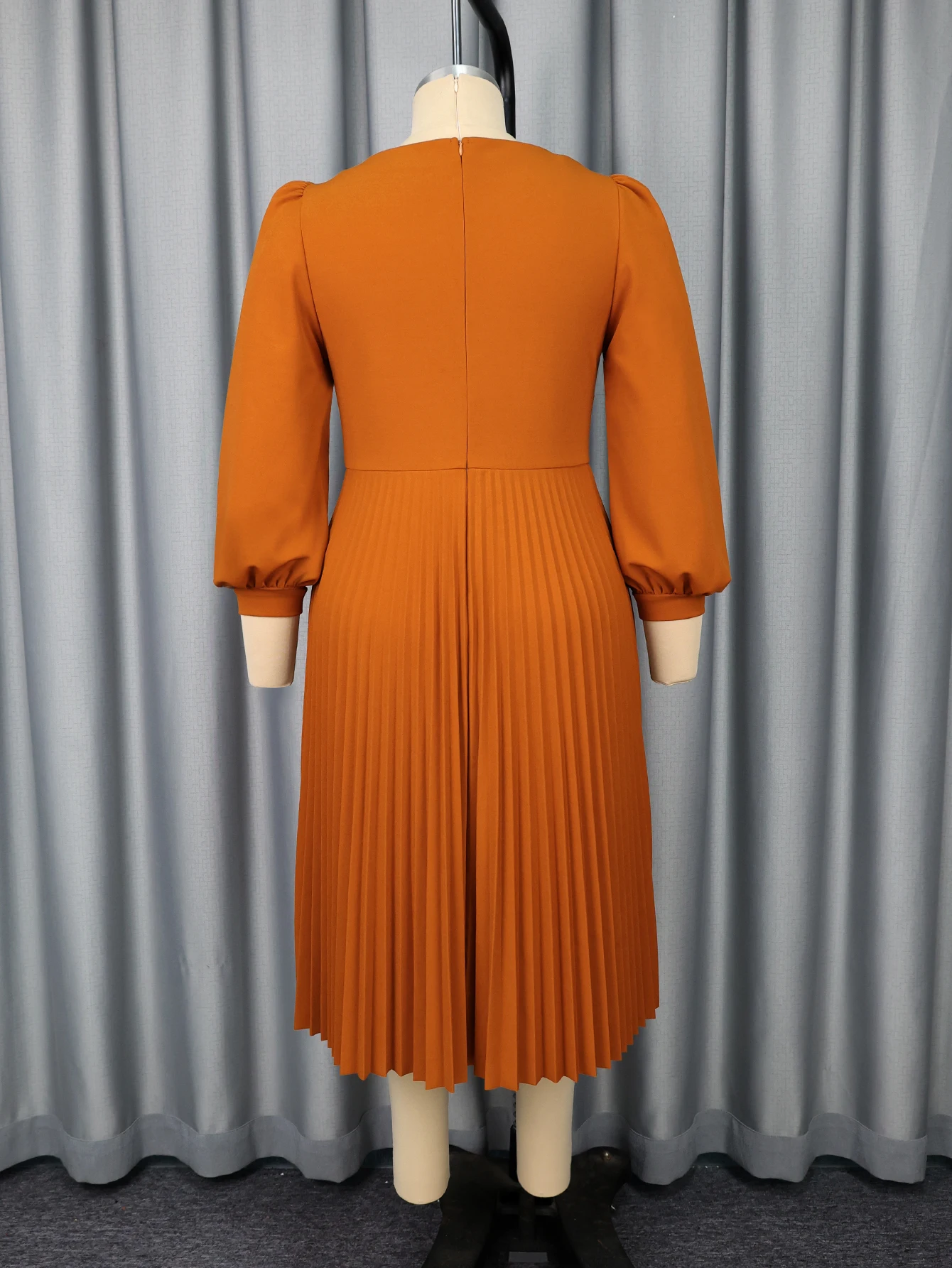Elegant Brown A-Line Midi Dress - Image 5