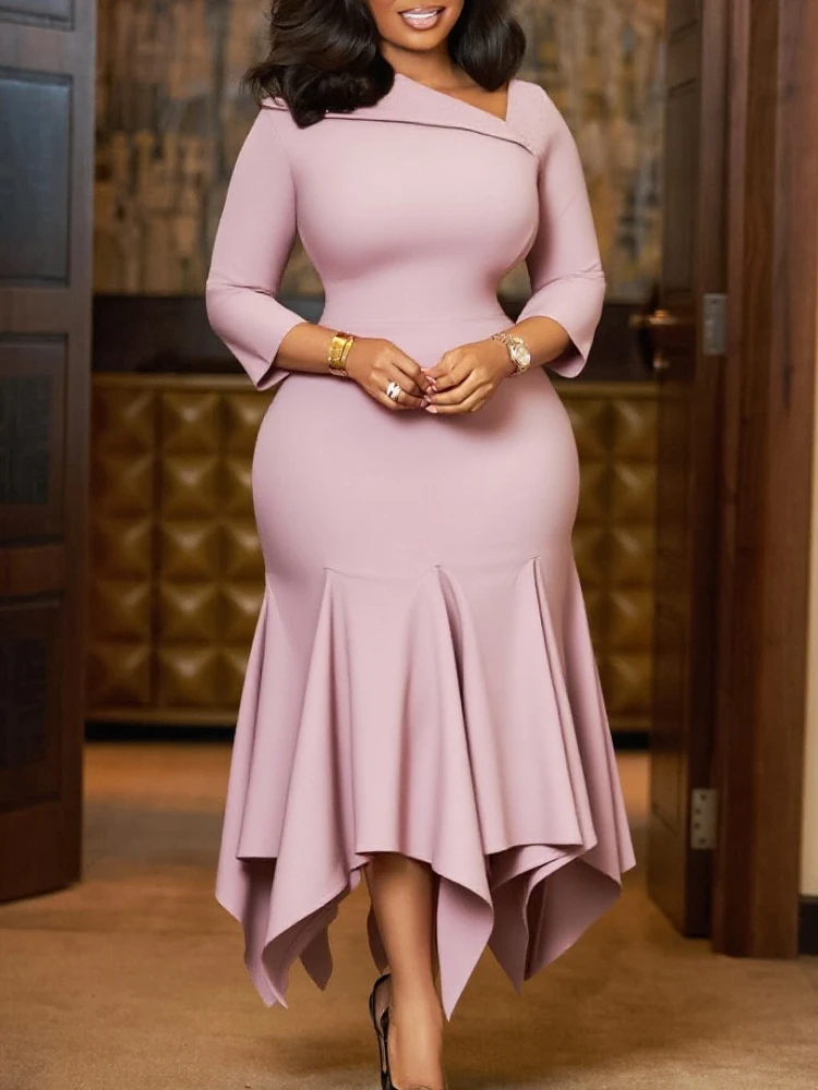 Elegant Mermaid Ruffle Dress – Autumn 2025 - Image 6