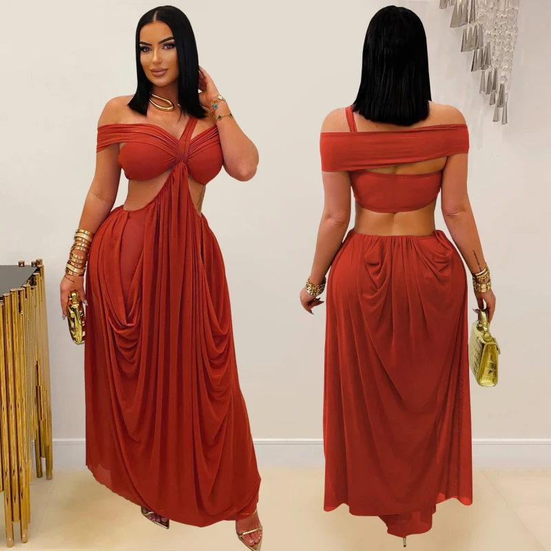 Sexy Women’s Cut-Out Layered Irregular Party Dress – Ruched Clubwear - Image 3