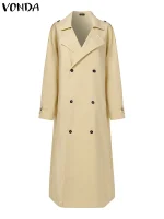 2025 Women’s Winter Trench Coat – Double Breasted, Plus Size 5XL