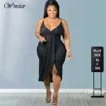 Wmstar Plus Size Sexy Bodycon Sling Maxi Dress – Summer Party Dress