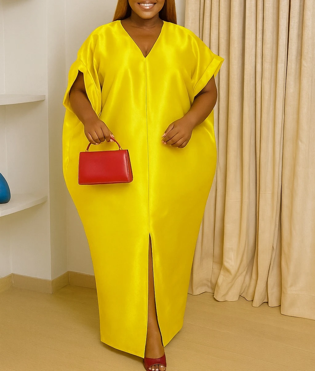 Elegant Shiny Boubou Kaftan Dress - Image 4
