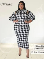 Wmstar Plus Size Two-Piece Maxi Dress & Outerwear Set – Sexy Fall Outfit
