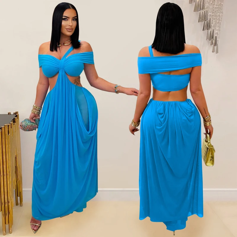 Sexy Women’s Cut-Out Layered Irregular Party Dress – Ruched Clubwear - Image 4