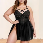 Plus Size Lace Babydoll Nightwear Set