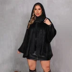 Plus Size Gothic Hooded Cape with Raglan Sleeves (1XL–5XL)