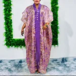 African Jacquard BuBu Patchwork Kaftan Dress