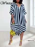 Plus Size Casual Button-Down Maxi Dress – Summer 2025