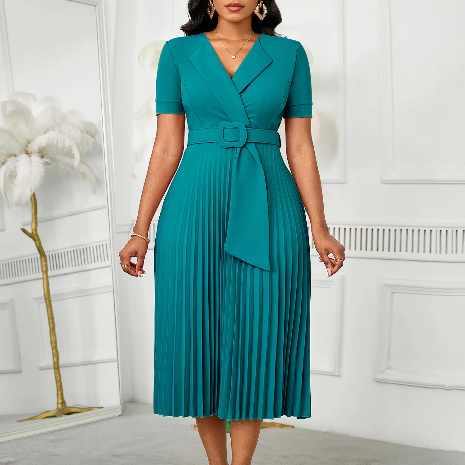 AOMEI Elegant Pleated Church Dress