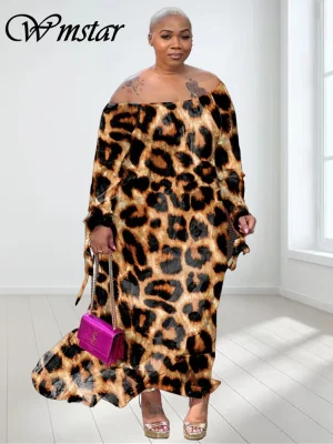 Plus Size Flower Print Loose Maxi Dress – Elegant Streetwear