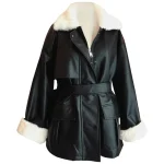 Nerazzurri Winter Oversized Faux Fur Lined Leather Jacket (Women)
