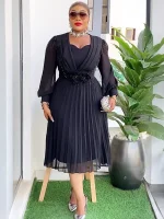 Elegant African Dashiki Chiffon Maxi Dress – Party & Wedding Gown