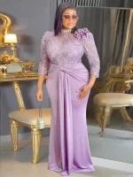 Elegant Sequin Pleated Mermaid Gown – Luxury Party & Wedding Dress for Women