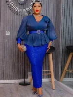 2025 Luxury Sequin Evening Dress – Long Sleeve Birthday & Wedding Gown