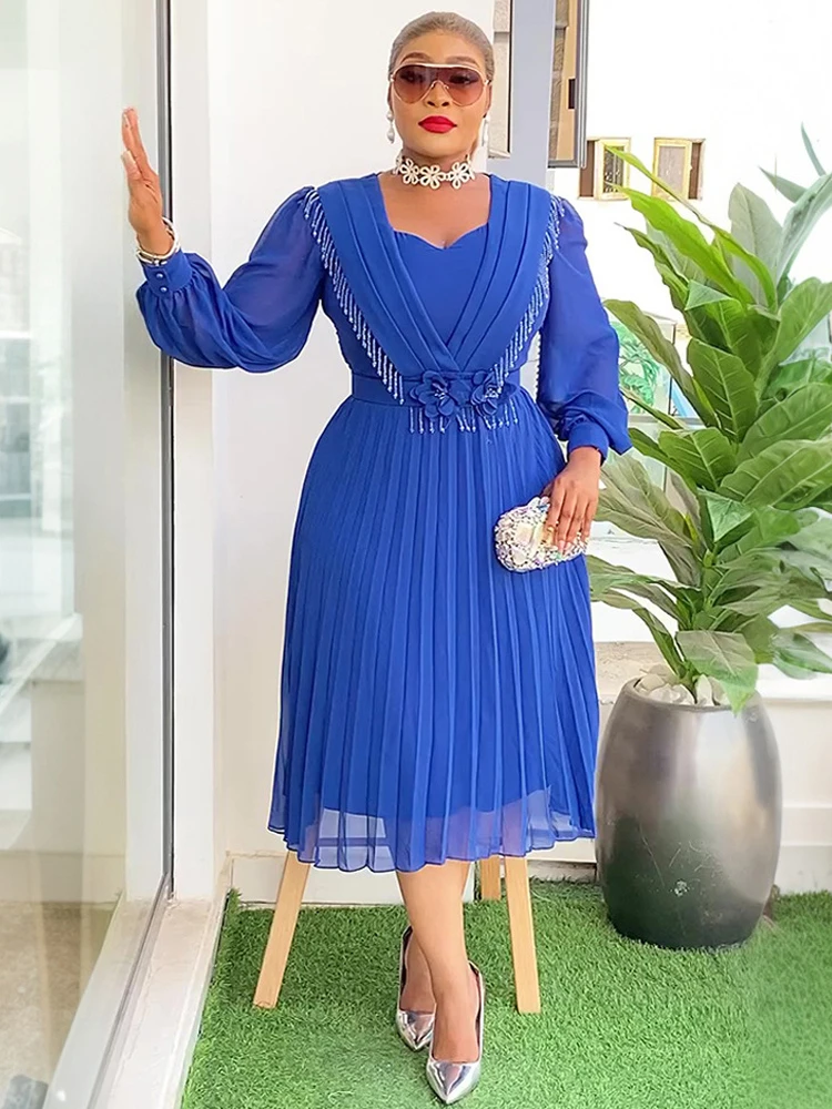 Elegant African Dashiki Chiffon Maxi Dress – Party & Wedding Gown - Image 4