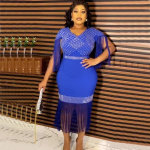 Plus Size Elegant Dashiki Ankara Gown – African Muslim Wedding Dress