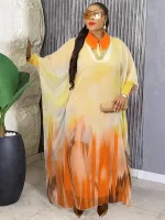 2025 African Two-Piece Chiffon Kaftan Dress – Party & Evening Gown Set