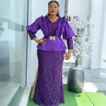 Plus Size African Lace & Ankara Party Gown – 2025 Elegant Maxi Dress