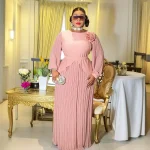 Plus Size African Elegant Chiffon Maxi Dress - Evening Party Kaftan