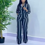African Fashion Striped Two-Piece Set for Women
