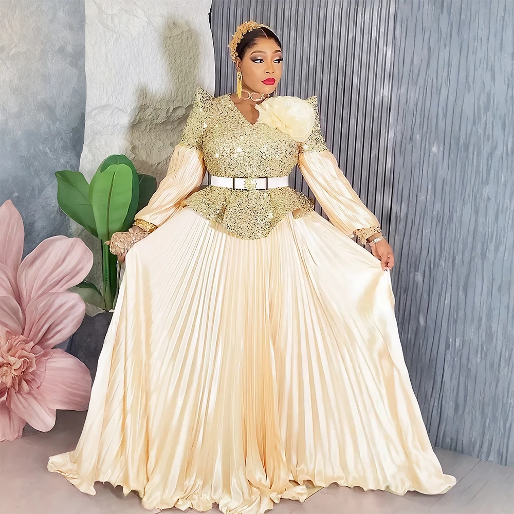 Elegant Plus Size African Sequin Evening Gown – Luxury Wedding Party Dress 2025 - Image 4