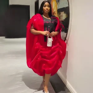 Elegant 2-Piece Embroidered Dashiki Set – African Boubou Style Party & Wedding Dress