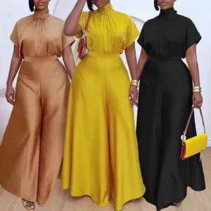 African Fashion 2-Piece Satin Set for Women – 2024