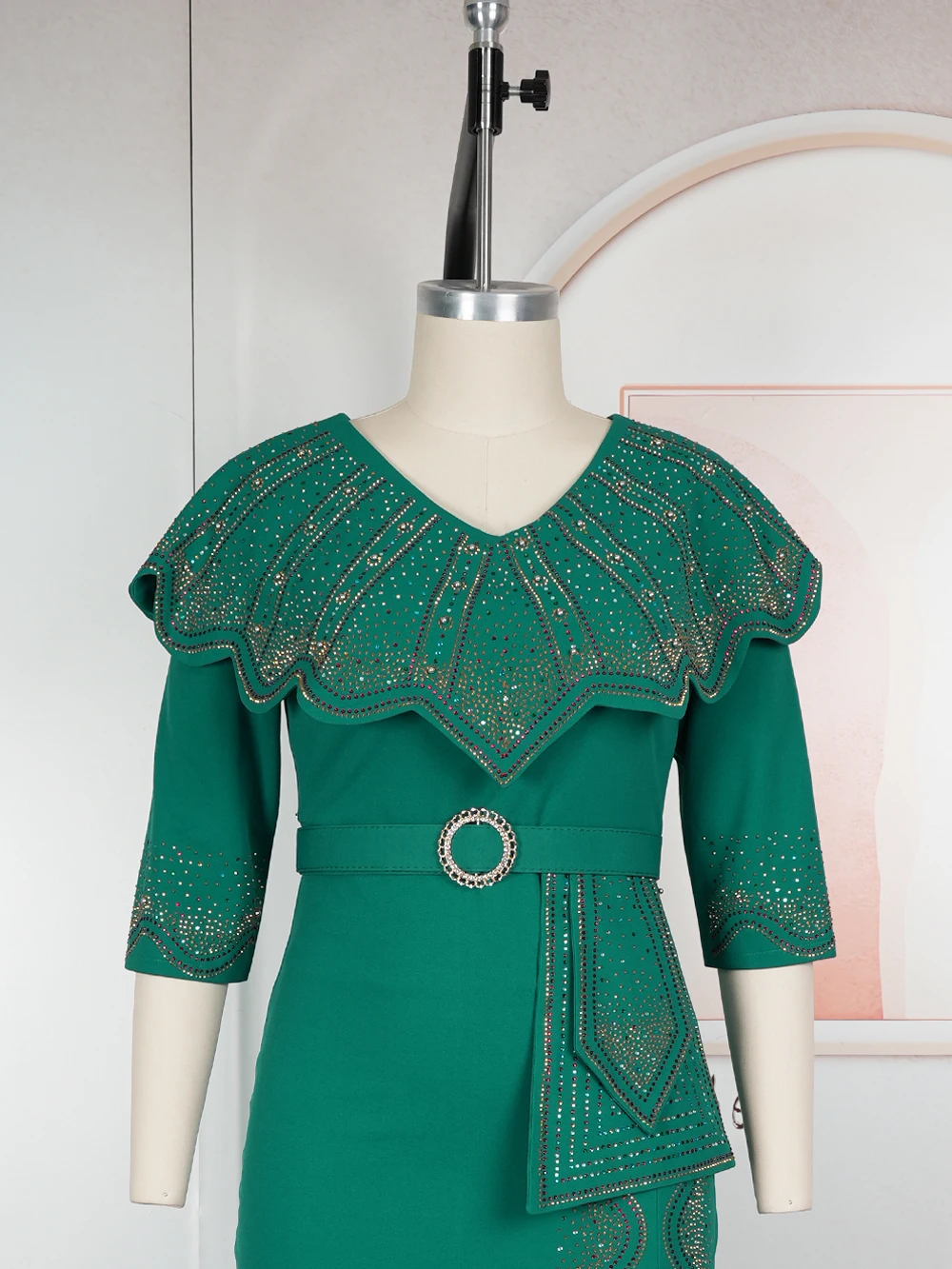 Plus Size African Dashiki Diamond Bodycon Slit Dress – Elegant Evening Gown - Image 6