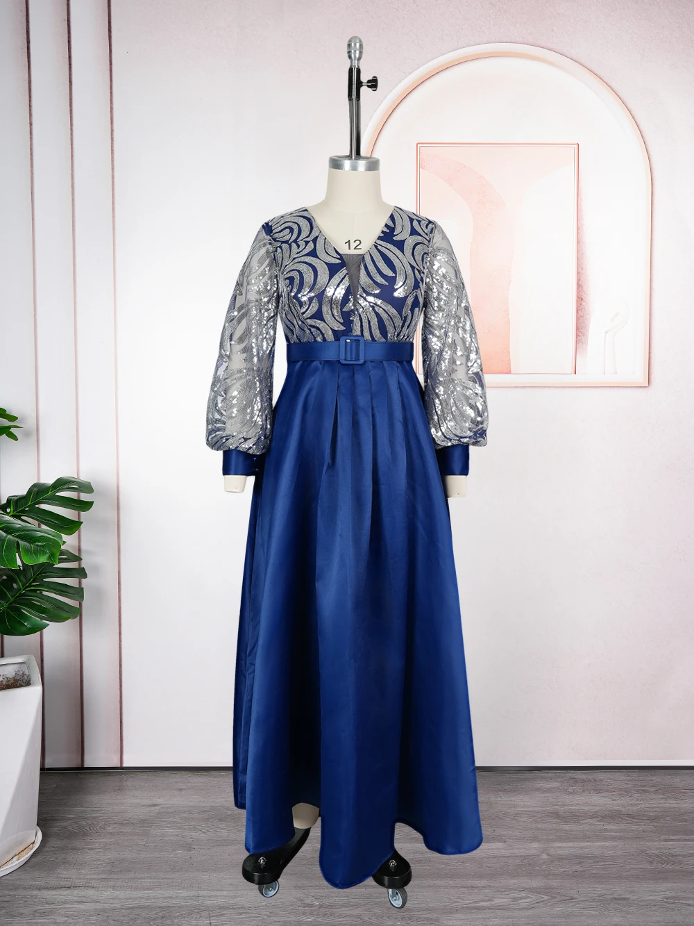 2025 Plus Size Dashiki Ankara Sequin Maxi Dress – Elegant African Wedding Gown - Image 5