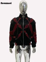 Mauroicardi Crocodile Print Patchwork PU Leather Jacket (Men)