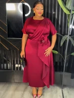 2025 Summer Short Sleeve Maxi Dress – Elegant Dubai & African Abaya