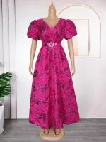 2025 Luxury Puff Sleeve Maxi Dress – Dubai & African Party Wear