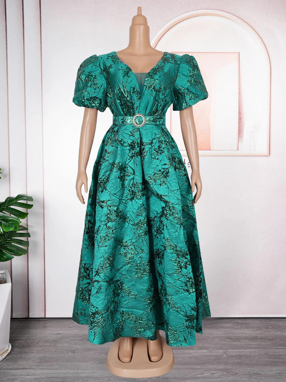 2025 Luxury Puff Sleeve Maxi Dress – Dubai & African Party Wear - Image 5