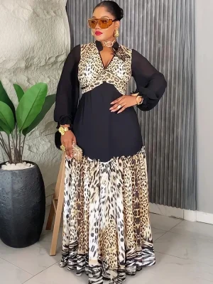 2025 Long Sleeve Chiffon Kaftan Dress – African & Dubai Evening Gown