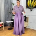 Plus Size African Dashiki Ankara Sequin Maxi Dress – Elegant Wedding Gown 2025