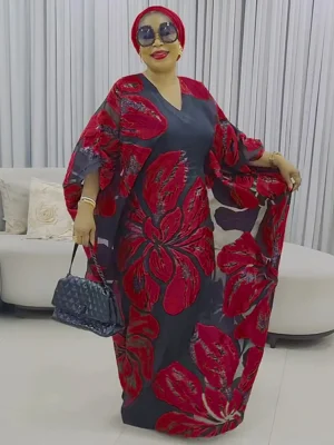 Luxury Loose Kaftan Boubou Dress – Turkey & African Muslim Hijab Abaya