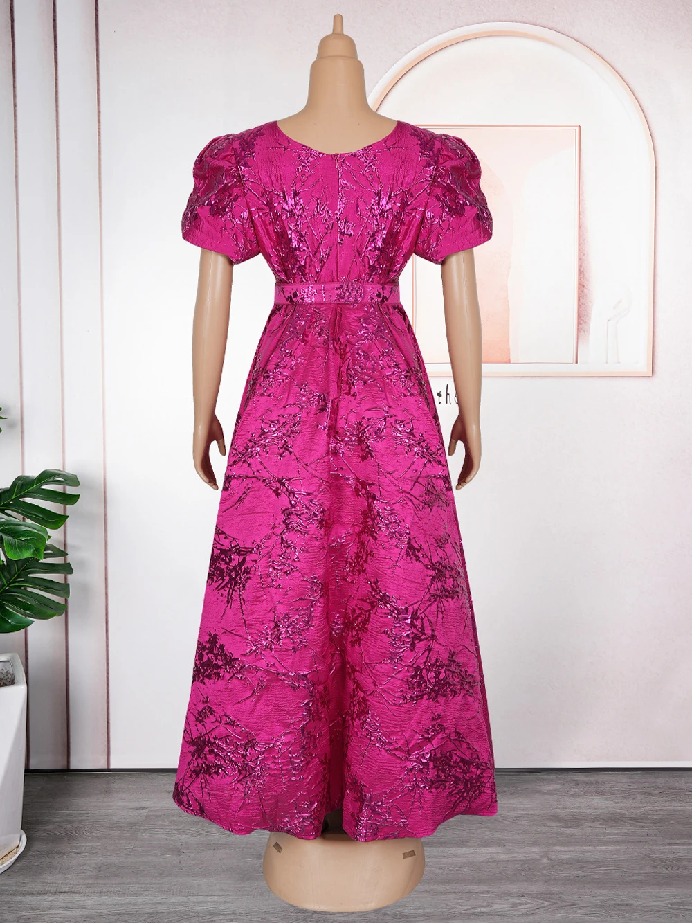 2025 Luxury Puff Sleeve Maxi Dress – Dubai & African Party Wear - Image 2