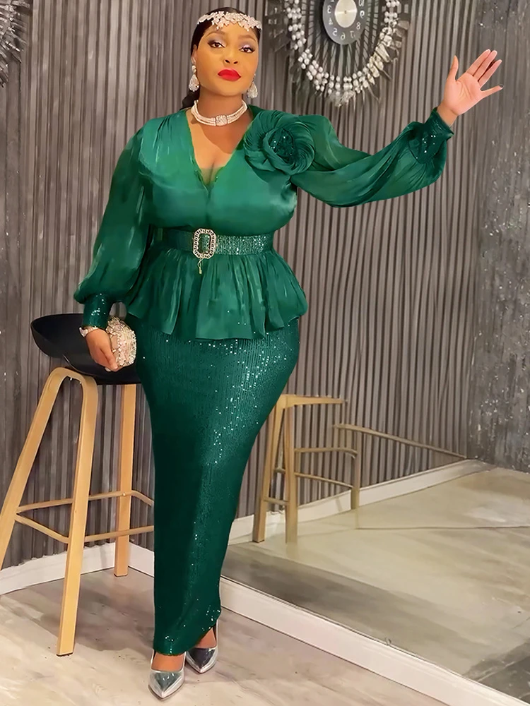 2025 Luxury Sequin Evening Dress – Long Sleeve Birthday & Wedding Gown - Image 2