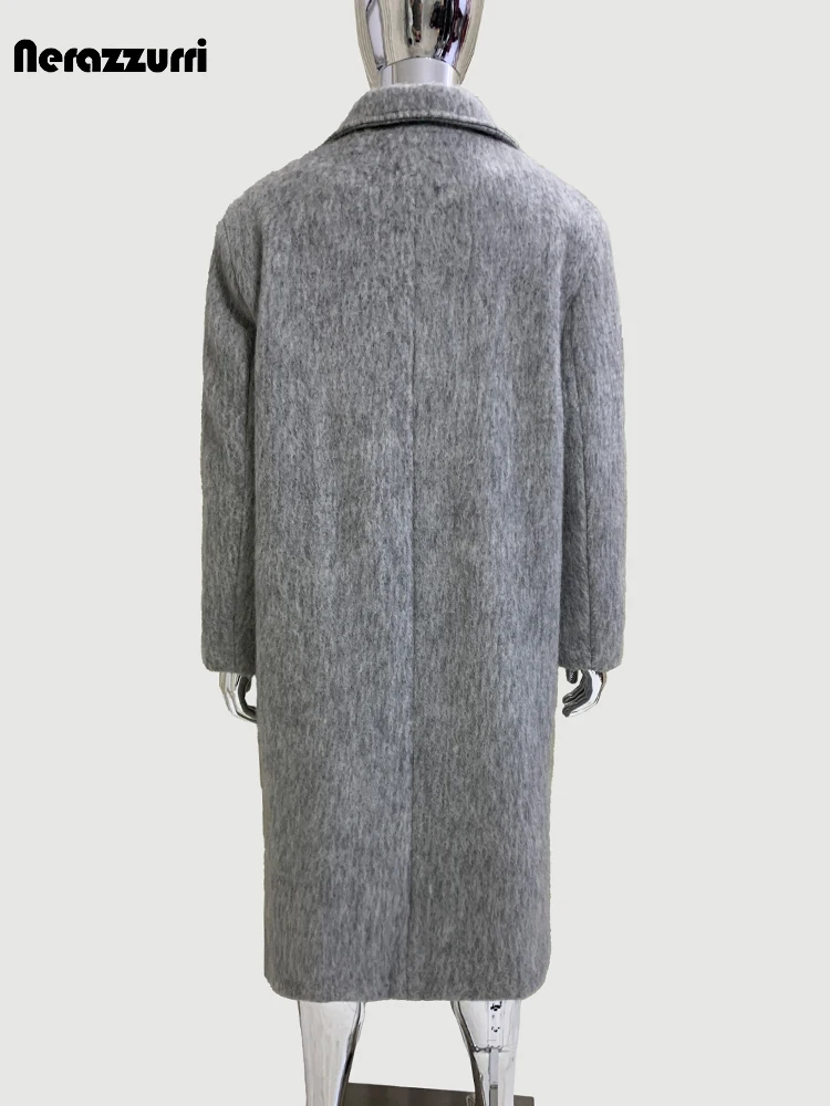 Nerazzurri Thickened Double‑Breasted Gray Woolen Overcoat (Men) - Image 2