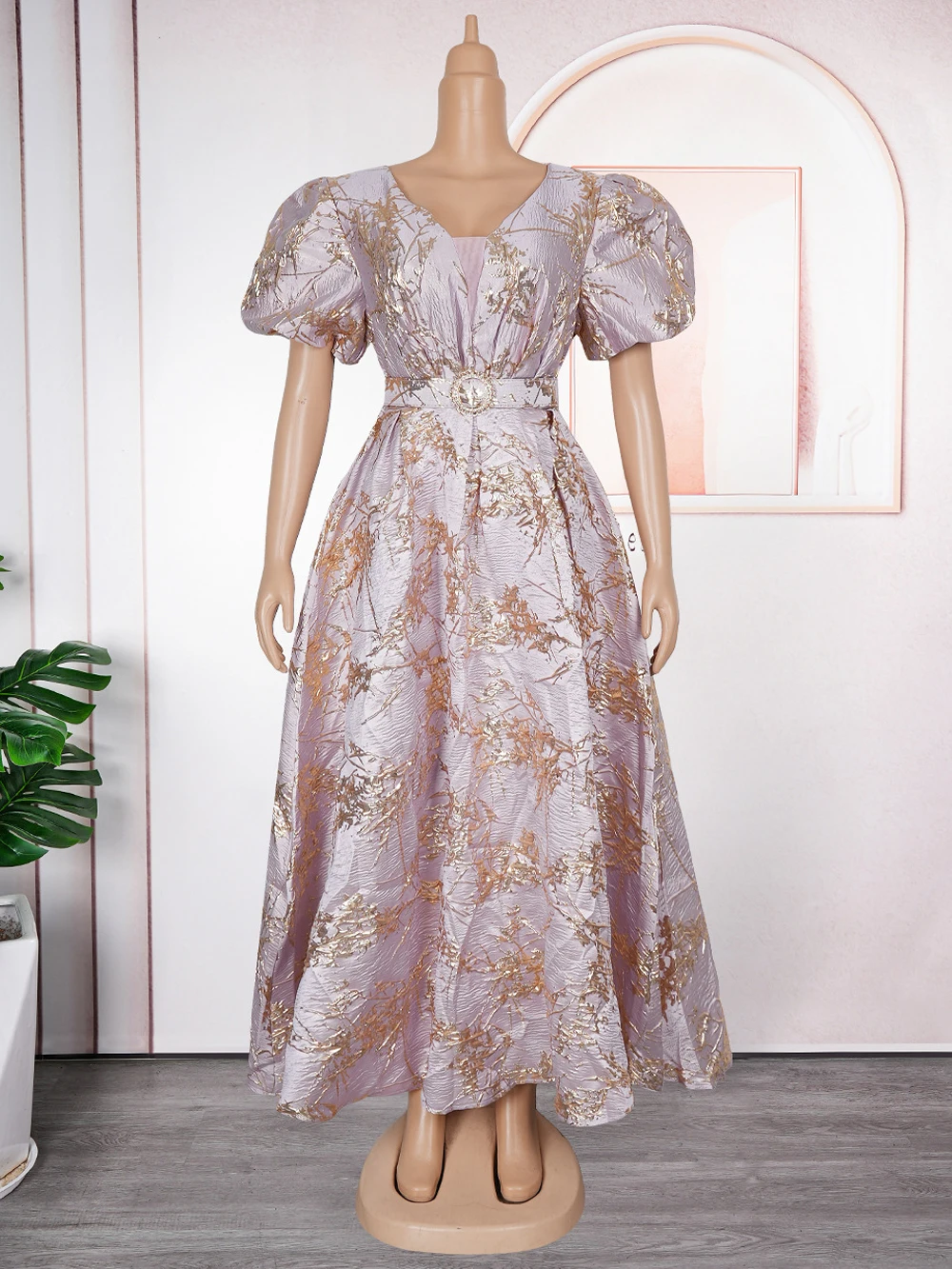 2025 Luxury Puff Sleeve Maxi Dress – Dubai & African Party Wear - Image 6