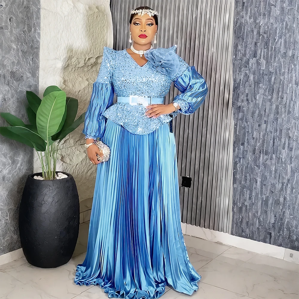 Elegant Plus Size African Sequin Evening Gown – Luxury Wedding Party Dress 2025 - Image 3