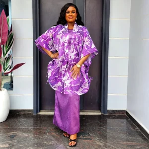 Plus Size African 2-Piece Dress & Coat Set – Dashiki Ankara Kaftan Gown