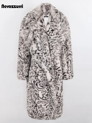 Women’s Oversized Colorful Shaggy Faux Fur Coat – Warm & Luxury
