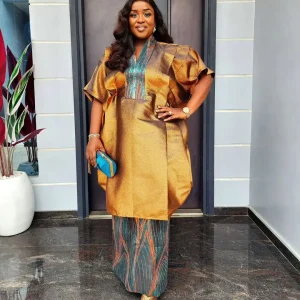 Plus Size African 2-Piece Set – Dashiki Ankara Tops & Skirts for Weddings & Parties