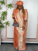 Elegant African Dashiki Kaftan – Muslim Hijab Abaya Evening Gown