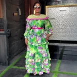 Elegant Plus Size African Dress – 2025 Dashiki Ankara Print Maxi Gown