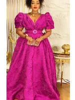 Plus Size African Luxury Evening Gown – Ankara Wedding & Party Dress