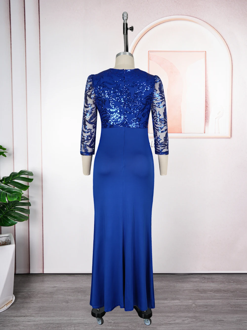 Plus Size Dashiki Sequin Bodycon Maxi Dress – Elegant African Evening Gown - Image 5