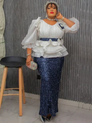 Luxury African Dashiki Sequin Party Dress – Dubai & Turkey Inspired